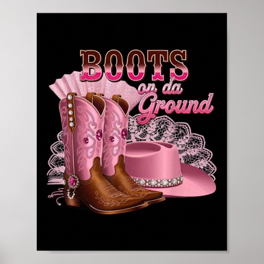 Laarzen op de grond, Boot Cowboy Western Country M Poster (Voorkant)