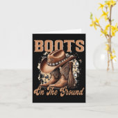 Laarzen op de grond Boot Cowboy Western Cowgirl Kaart (Gele Bloem)