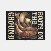 Laarzen op de grond Boot Cowboy Western Cowgirl Li Fleece Deken (Voorkant (Horizontaal))