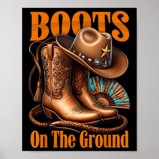Laarzen op de grond Boot Cowboy Western Cowgirl Li Poster (Voorkant)