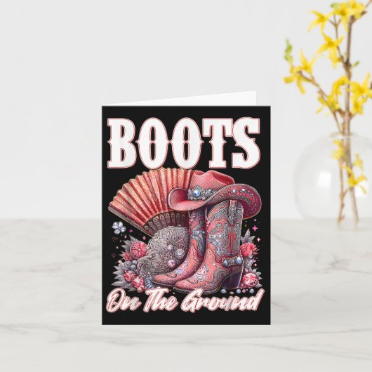 Laarzen op de grond Boot Cowboy Western Cowgirl Me Kaart (Gele Bloem)