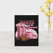 Laarzen op de grond, Boot Cowgirl Roze Western Cou Kaart (Gele Bloem)