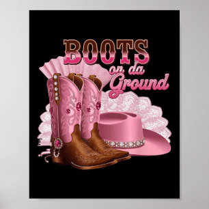 Laarzen op de grond, Boot Cowgirl Roze Western Cou Poster