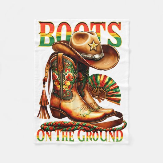Laarzen op de grond Boot Juneteenth Black Cowgirl Fleece Deken (Voorkant)