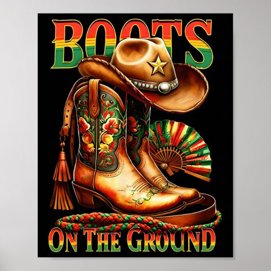 Laarzen op de grond Boot Juneteenth Black Cowgirl Poster (Voorkant)