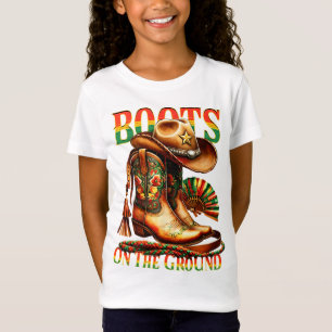 Laarzen op de grond Boot Juneteenth Black Cowgirl T-shirt
