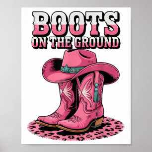 Laarzen op de grond Country Cowboy Western Cowgirl Poster