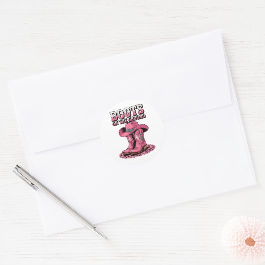 Laarzen op de grond Country Cowboy Western Cowgirl Ronde Sticker (Envelop)