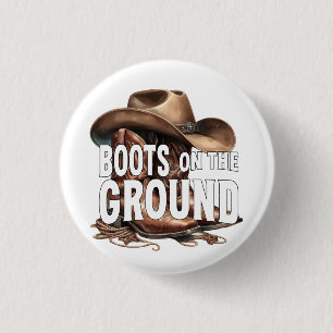 Laarzen op de grond: Country Vibes Ronde Button 3,2 Cm