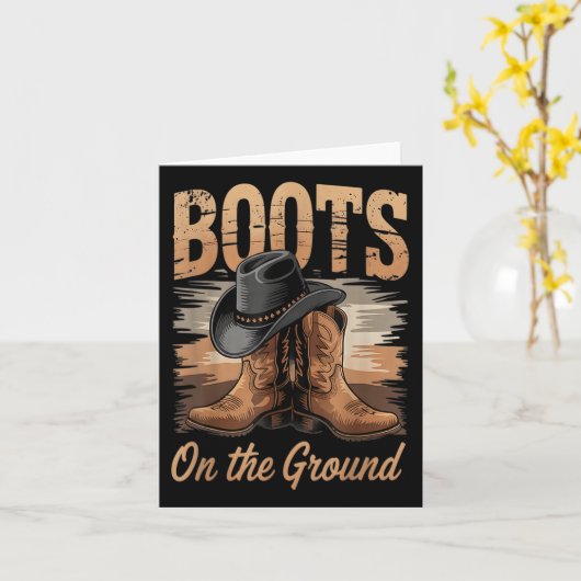 Laarzen op de grond Cowgirl Line Dans Vrouwen Mann Kaart (Gele Bloem)