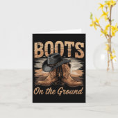 Laarzen op de grond Cowgirl Line Dans Vrouwen Mann Kaart (Gele Bloem)