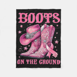 Laarzen op de grond Cowgirl Westerne borstkanker Fleece Deken