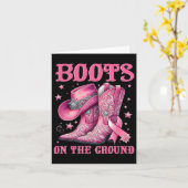 Laarzen op de grond Cowgirl Westerne borstkanker Kaart (Gele Bloem)