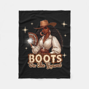 Laarzen Op De Grond Cowgirl Westers Zwart Meisje B Fleece Deken