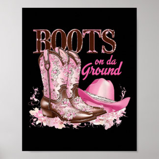 Laarzen op de grond dansen Westerne Cowgirl Countr Poster