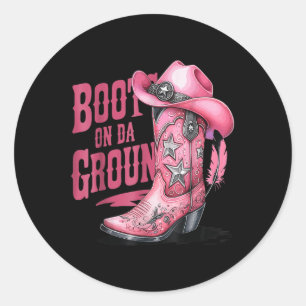 Laarzen op de grond dansen Westerne Cowgirl Countr Ronde Sticker