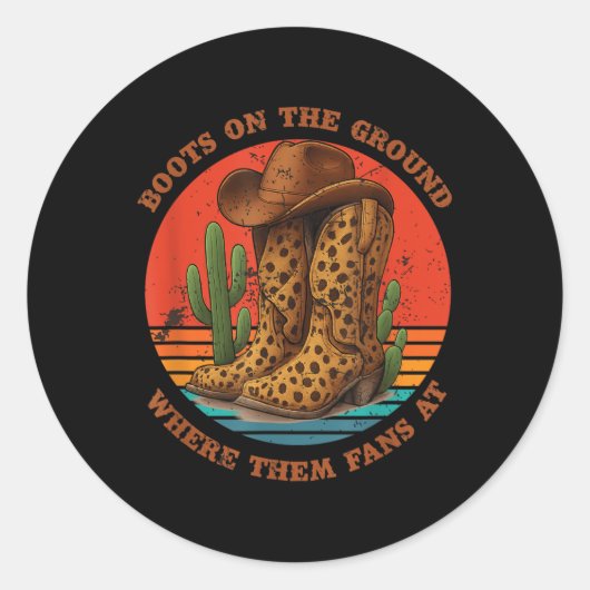 Laarzen op de grond fans waar ze fans bij Graphi Ronde Sticker (Voorkant)