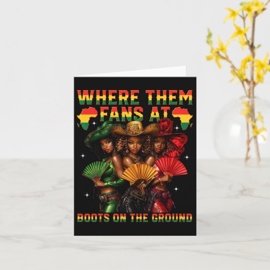 Laarzen op de grond Juneteenth Cowgirl waar ze Kaart (Gele Bloem)