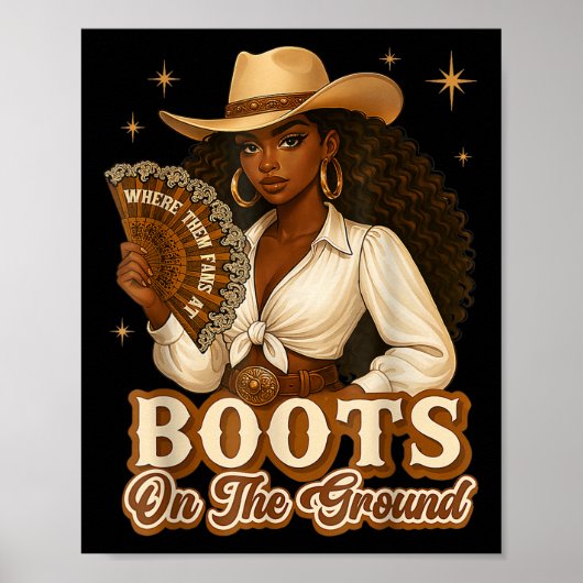 Laarzen op de grond Juneteenth Cowgirl waar ze Poster (Voorkant)