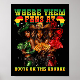 Laarzen op de grond Juneteenth Cowgirl waar ze Poster