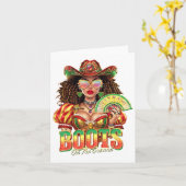 Laarzen Op De Grond Juneteenth Zwarte Cowgirl West Kaart (Gele Bloem)