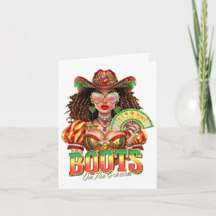 Laarzen Op De Grond Juneteenth Zwarte Cowgirl West Kaart