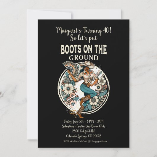 Laarzen op de grond kaart (Voorkant)