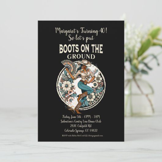 Laarzen op de grond kaart (Staand voorkant)