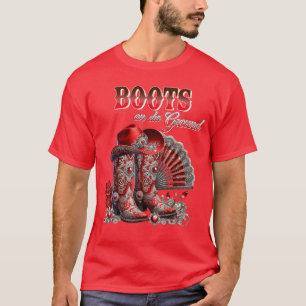 Laarzen op de grond Laars Cowboy Westers Cowgirl L T-shirt