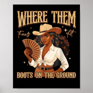 Laarzen Op De Grond Laars Cowboy Westerse Cowgirl Poster