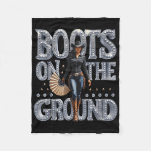 Laarzen op de grond Linedance Western Cowgirl Boot Fleece Deken