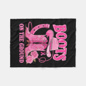 Laarzen op de grond Roze Cowgirl Borstkanker West Fleece Deken (Voorkant (Horizontaal))