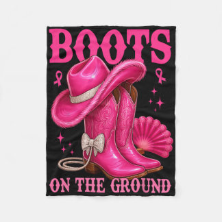 Laarzen op de grond Roze Cowgirl Borstkanker West Fleece Deken