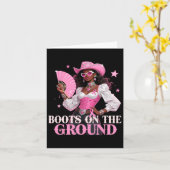 Laarzen op de grond Roze Cowgirl Borstkanker West Kaart (Gele Bloem)