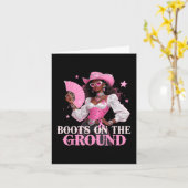 Laarzen op de grond Roze Cowgirl Borstkanker West Kaart (Gele Bloem)