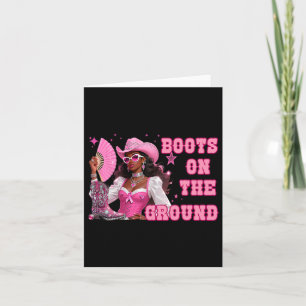Laarzen op de grond Roze Cowgirl Borstkanker West Kaart