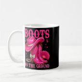Laarzen op de grond Roze Cowgirl Borstkanker West Koffiemok (Links)