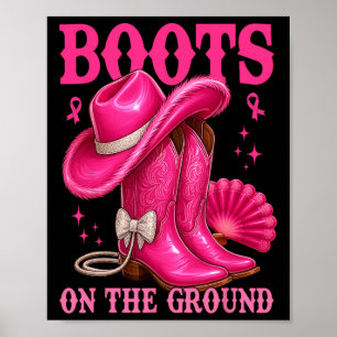 Laarzen op de grond Roze Cowgirl Borstkanker West Poster