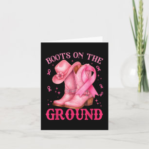 Laarzen op de grond Roze Cowgirl Borstkanker Wom Kaart