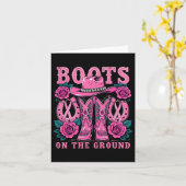 Laarzen op de grond Roze Westerne Cowgirl Borst Ca Kaart (Gele Bloem)