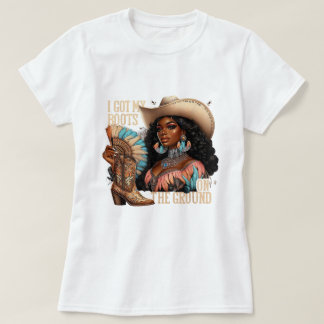 Laarzen op de grond t-shirt