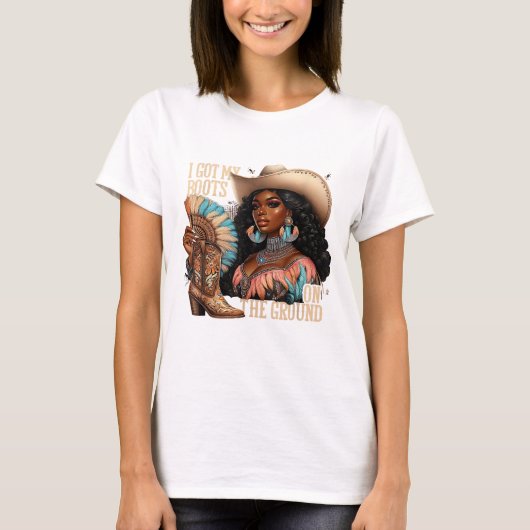 Laarzen op de grond t-shirt (Voorkant)