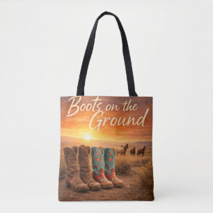 Laarzen op de Grond Tote Bag