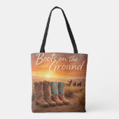 Laarzen op de Grond Tote Bag (Achterkant)