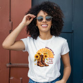 Laarzen op de grond waar demfans bij zonnebloem grote maat t-shirt