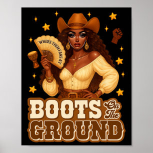 Laarzen Op De Grond Waar Die Fans Zijn Zwarte West Poster