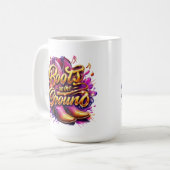 Laarzen op de grond: Waterverf Laarzen Koffiemok (Voorkant links)