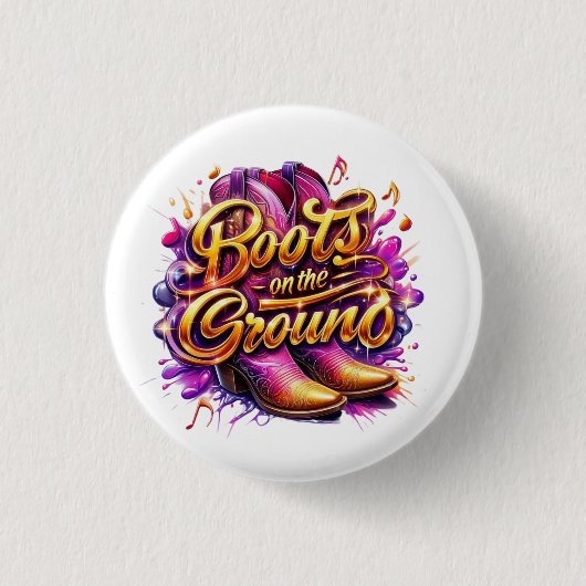 Laarzen op de grond: Waterverf Laarzen Ronde Button 3,2 Cm (Voorkant)