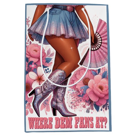 Laarzen op de grond Western Glam Cowgirl Medium Cadeauzakje (Voorkant)