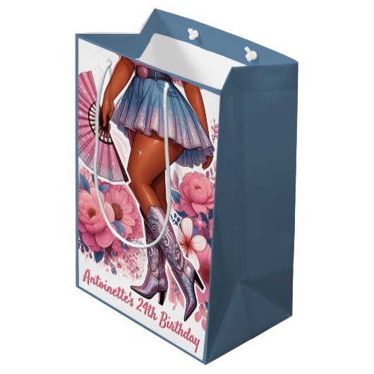 Laarzen op de grond Western Glam Cowgirl Medium Cadeauzakje (Achterkant Gekanteld)